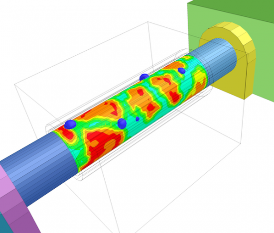 Potential of a 3D poly-Si channel with traps due to grain boundaries (c) Global TCAD Solutions GmbH